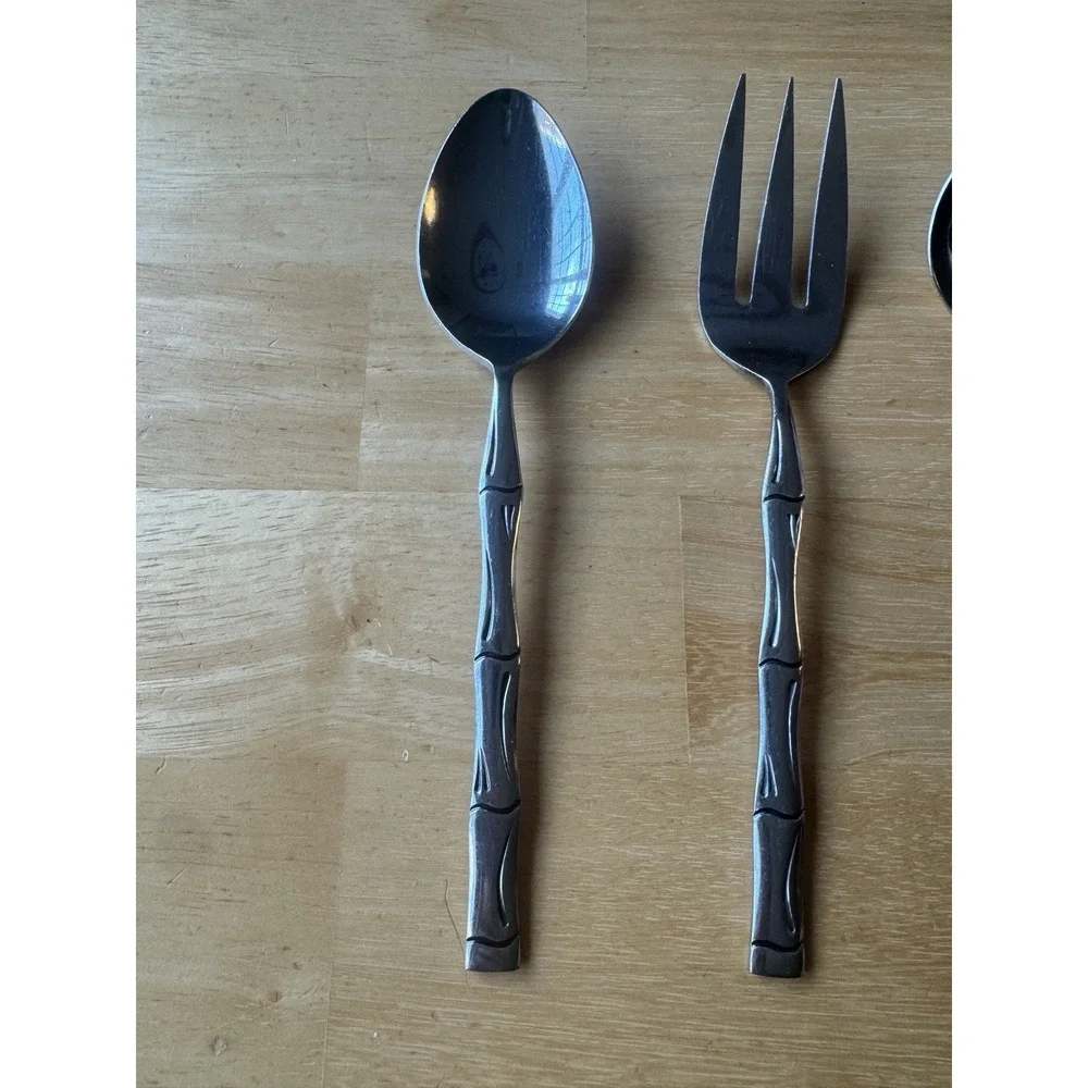 Rogers Citadel Bamboo Stanley Roberts Serving Utensils Spoon Slotted Ladle